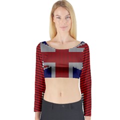 Union Jack Flag British Flag Long Sleeve Crop Top by Celenk