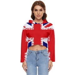 Union Jack London Flag Uk Women s Lightweight Cropped Hoodie by Celenk