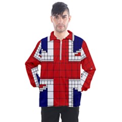 Union Jack Flag Uk Patriotic Men s Half Zip Pullover by Celenk