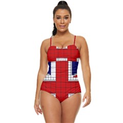 Union Jack Flag Uk Patriotic Retro Full Coverage Swimsuit by Celenk