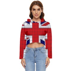 Union Jack Flag Uk Patriotic Women s Lightweight Cropped Hoodie by Celenk