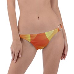 Abstract Orange Yellow Red Color Ring Detail Bikini Bottoms by Celenk