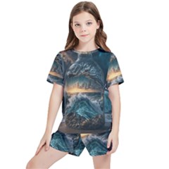 Fantasy People Mysticism Composing Fairytale Art 2 Kids  Tee And Sports Shorts Set by Uceng