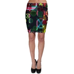 Abstract Color Texture Creative Bodycon Skirt by Uceng