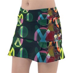 Abstract Color Texture Creative Classic Tennis Skirt by Uceng