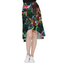 Abstract Color Texture Creative Frill Hi Low Chiffon Skirt by Uceng