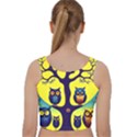 Owl Animal Cartoon Drawing Tree Nature Landscape Velvet Racer Back Crop Top View2