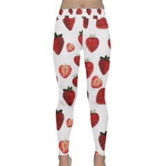 Strawberry Watercolor Classic Yoga Leggings by SychEva