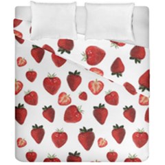 Strawberry Watercolor Duvet Cover Double Side (california King Size)