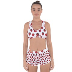 Strawberry Watercolor Racerback Boyleg Bikini Set by SychEva