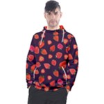 Strawberry On Black Men s Pullover Hoodie