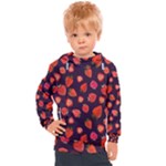 Strawberry On Black Kids  Hooded Pullover