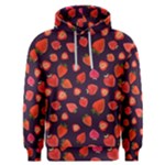 Strawberry On Black Men s Overhead Hoodie