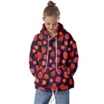 Strawberry On Black Kids  Oversized Hoodie