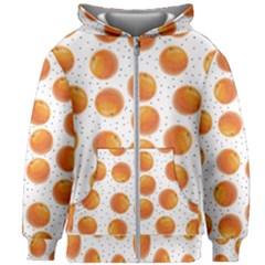 Orange Kids  Zipper Hoodie Without Drawstring