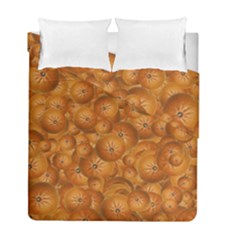 Fruity Fun Tangerine Print Pattern Duvet Cover Double Side (full/ Double Size) by dflcprintsclothing