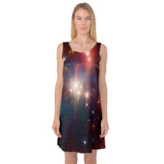 Astrology Astronomical Cluster Galaxy Nebula Sleeveless Satin Nightdress