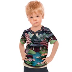 Japanese Garden Flowers Landscape Kids  Sports Tee