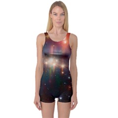 Astrology Astronomical Cluster Galaxy Nebula One Piece Boyleg Swimsuit by danenraven