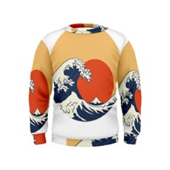 The Great Wave Off Kanagawa Waves Kids  Sweatshirt