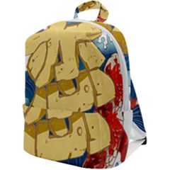 Wave Fish Koi Splash Character Carp Zip Up Backpack by Wegoenart