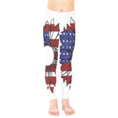 Us Flag Flower Sunshine Flag America Usa Kids  Classic Winter Leggings by Wegoenart