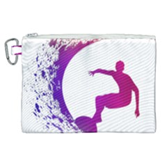 Wave Surfer Surfing Sport Athlete Water Sea Canvas Cosmetic Bag (xl)