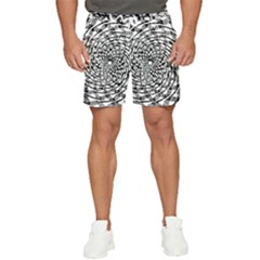 Illusions Abstract Black And White Patterns Swirls Men s Runner Shorts by Wegoenart