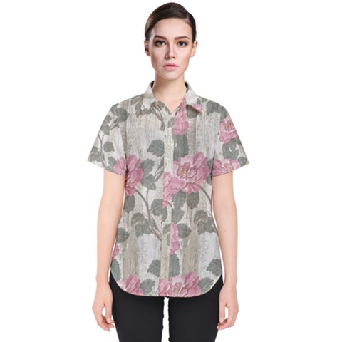 Roses-pink-elegan Women s Short Sleeve Shirt by nateshop