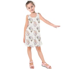 Roses-white Kids  Sleeveless Dress