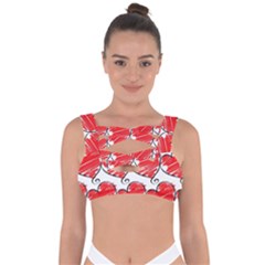 Seamless-heart-red Bandaged Up Bikini Top by nateshop