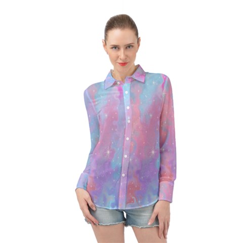 Space-25 Long Sleeve Chiffon Shirt by nateshop