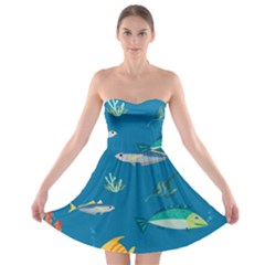 Fish-73 Strapless Bra Top Dress