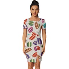 Macaron Fitted Knot Split End Bodycon Dress by nateshop