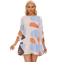 Palm Long Sleeve Babydoll Dress