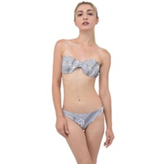 Strip-gray Classic Bandeau Bikini Set