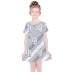 Strip-gray Kids  Simple Cotton Dress by nateshop