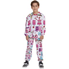 Owl Pattern Kids  Sweatshirt Set by Salman4z