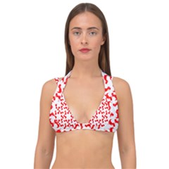 Lonely T-rex Dinosaur Dinosaur Game Pattern Double Strap Halter Bikini Top by Ravend