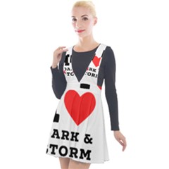 I Love Dark And Storm Plunge Pinafore Velour Dress