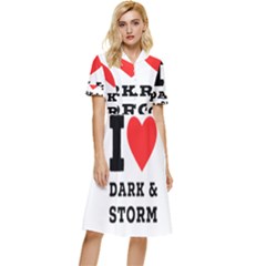 I Love Dark And Storm Button Top Knee Length Dress by ilovewhateva