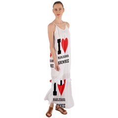 I Love Marijuana Brownie Cami Maxi Ruffle Chiffon Dress