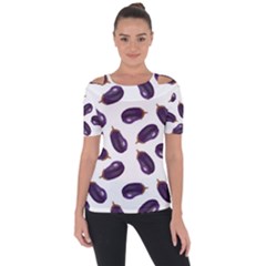 Eggplant Shoulder Cut Out Short Sleeve Top by SychEva