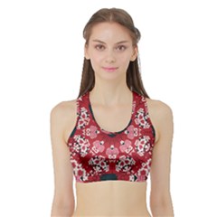 Traditional Cherry Blossom  Sports Bra With Border by Kiyoshi88