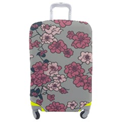 Traditional Cherry Blossom On A Gray Background Luggage Cover (medium) by Kiyoshi88