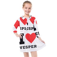 I Love Vesper Kids  Quarter Sleeve Shirt Dress