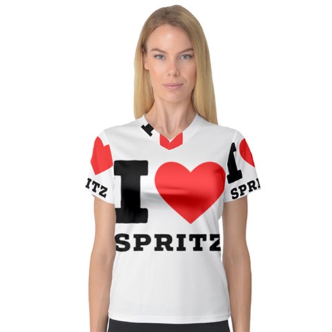 I Love Spritz V-neck Sport Mesh Tee by ilovewhateva