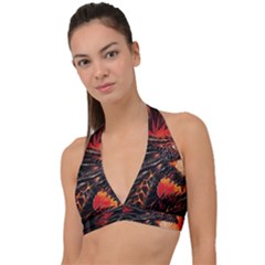 Dragon Halter Plunge Bikini Top