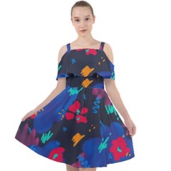 Patterns Rosebuds Cut Out Shoulders Chiffon Dress by Salman4z