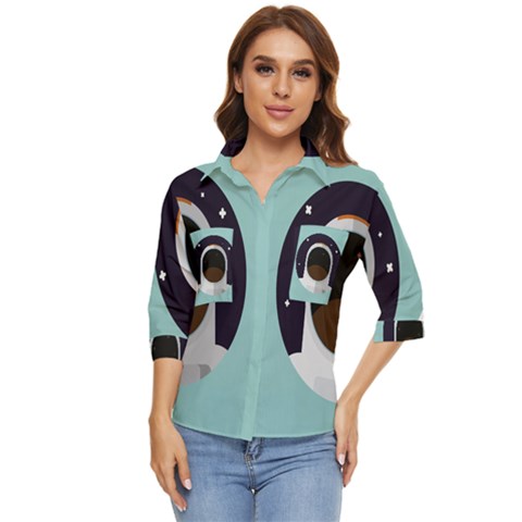 Astronaut Space Astronomy Universe Women s Quarter Sleeve Pocket Shirt by Salman4z